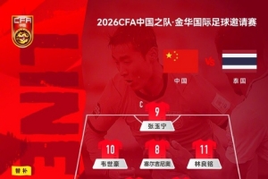 金华国际足球赛，中国队对阵泰国队，中国队首发阵容揭晓